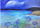 Agapanthus, Isles of Scilly - painting