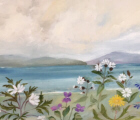 Flowers by the Shore - painting