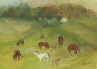 Ponies on Daneway Banks - painting