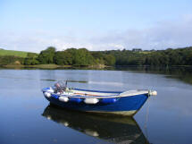 the Bass Boat moored off Bishops Quay