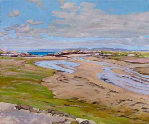 Thrift on Colonsay - oil  painting by Sarah Bryant