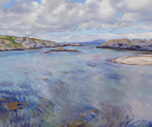 >High tide below Balerominmor, Colonsay - oil  painting by Sarah Bryant