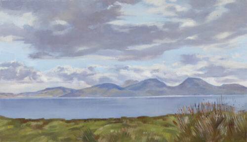 >The Paps of Jura from Colonsay, Scotland - oil  painting by Sarah Bryant