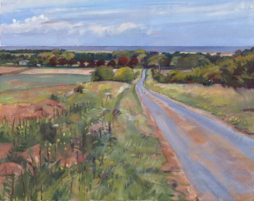 Norfolk coast - oil drawing by Sarah Bryant