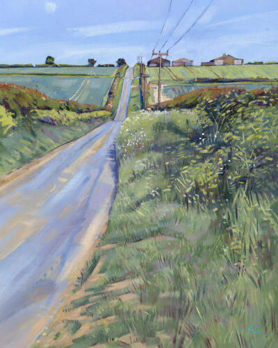 The road to the sea - oil painting by Sarah Bryant