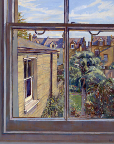 Summer view from the studio - oil painting by Sarah Bryant