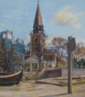 St Mary's Church Battersea, from the shore