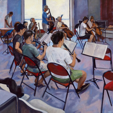 Orchestra Rehearsal - oil painting by Sarah Bryant