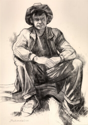 Mahmaralim - charcoal drawing by Sarah Bryant