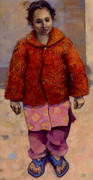 Nepali Girl - oil painting by Sarah Bryant