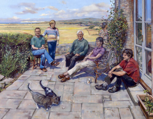 The Tester Family - group portrait painting by Sarah Bryant
